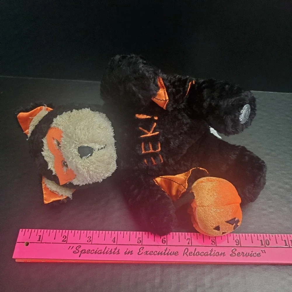 STARBUCKS Bearista Bear‎ Halloween W/ Bat Cape EEK Jack O Lantern Pail 2003